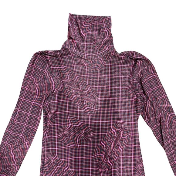 AFRM Shailene Mesh Turtleneck Dress in Purple Multi, Size M - Picture 5 of 8